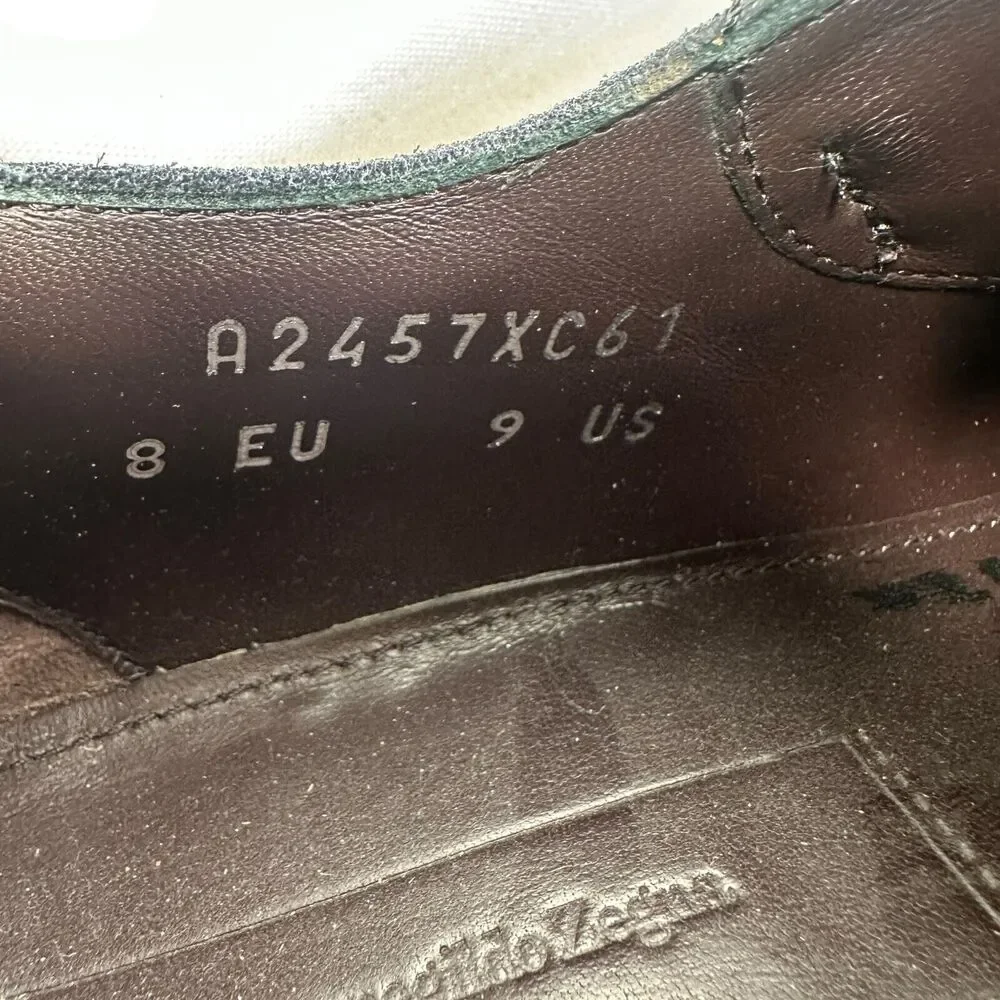 Ermenegildo Zegna Shoes Men's US‎ 9 Navy Blue Suede Monk Strap Loafer Cap Toe